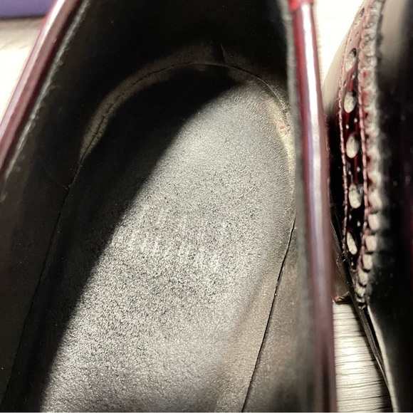 Stuart Weitzman Patent Leather Oxford Loafers Burgundy Size 6 - Picture 9 of 12